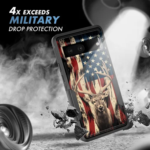 Miniatura 6 de Funda para Pixel 7a, resistente de doble capa híbrida de policarbonato duro de goma suave a prueba de golpes para Google Pixel 7A 6.1 pulgadas