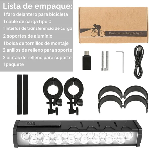 Miniatura 9 de 17* LED 4800 Lumen Bike Lights, USB-C Rechargeable Bicycle Light, Super Bright Bike Lights for Night Riding, IP65 Waterproof Bicycle Headlight, for