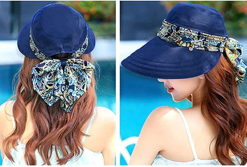 Miniatura 4 de Sombrero de sol plegable multifuncional con protección solar UPF 50+ para mujer, impermeable, transpirable, cuello facial