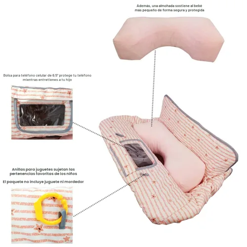 Miniatura 5 de Funda para carrito de compras para bebé/niño pequeño, funda para silla alta 2 en 1, fácil de colocar y quitar, con soporte para teléfono celular