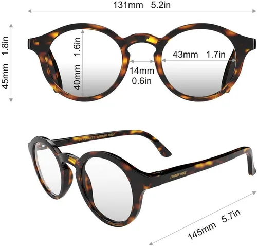 Miniatura 6 de LONDON MOLE® Graduate reading glasses Cool round panto shaped readers Men’s Women’s Unisex Spring hinges