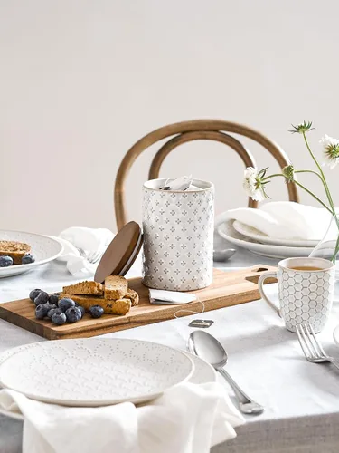 Miniatura 6 de LE TAUCI Juego de recipientes de cerámica para café con tapas herméticas, tarros decorativos de almacenamiento de alimentos para azúcar, harina