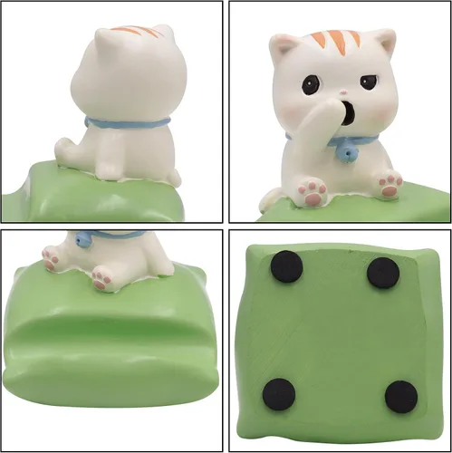 Miniatura 4 de BOLLEY JOSS Soporte de escritorio para teléfono celular, soporte de resina para teléfono inteligente con animales lindos para oficina, manos libres