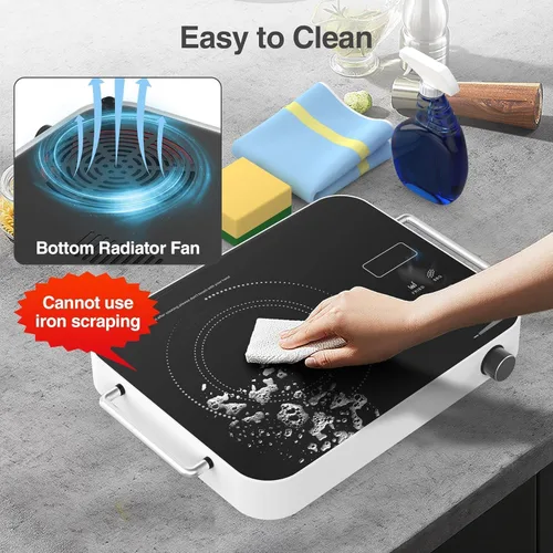 Miniatura 5 de Placa de cocina eléctrica de 110V, estufa eléctrica portátil de 1800W, placa caliente infrarroja, quemador individual Nafewin para encimera