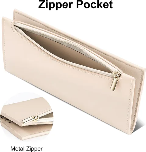 Miniatura 6 de Tipmile Cartera ultra delgada para mujer, cartera de cuero plegable para mujer, cartera RFID, cartera de bloqueo RFID para tarjetas de crédito