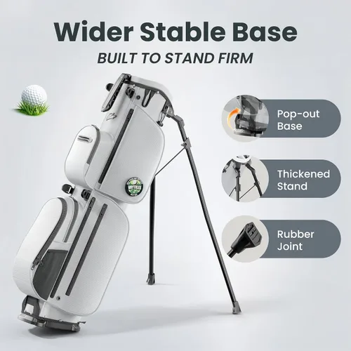 Miniatura 4 de Bolsa de golf ligera de 3 vías, bolsa compacta de transporte/rango para 6 a 8 palos, asa superior, doble correa, múltiples bolsillos, ideal