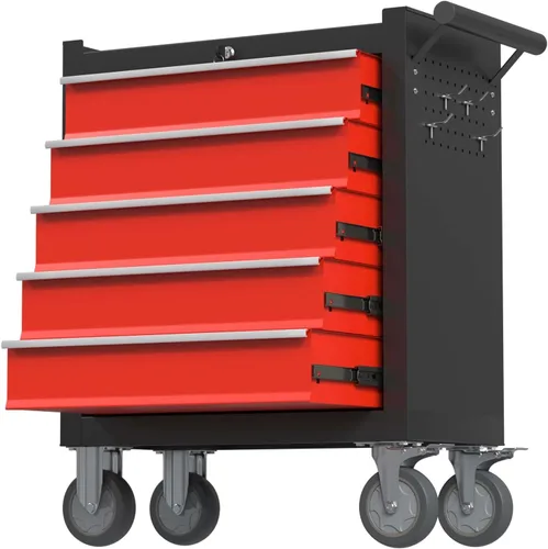 Miniatura 7 de Caja de herramientas de 7 cajones, caja de herramientas rodante con ruedas, gabinete de almacenamiento de herramientas móvil desmontable de alta