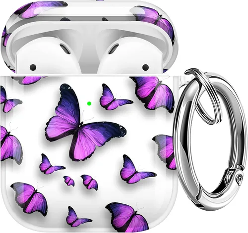 Miniatura 10 de Maxjoy Funda compatible con AirPods Pro, funda con diseño de vaca clara para mujeres y niñas, bonita funda protectora suave con llavero compatible