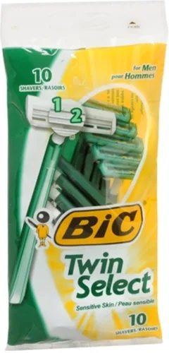Bic Twin Select - Maquinillas de afeitar para hombre, 10 unidades (paquete de 5)