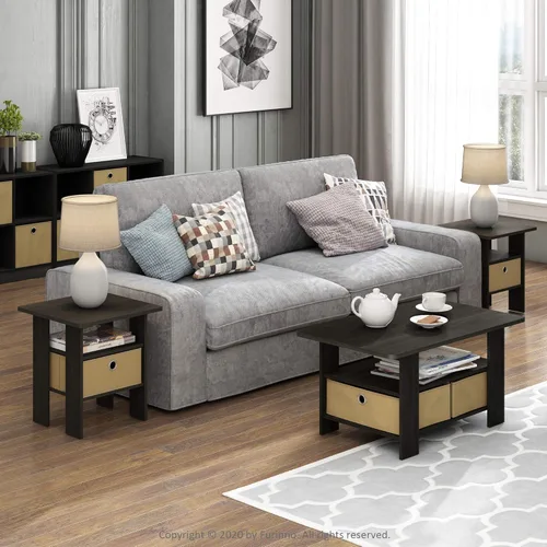 Miniatura 4 de Furinno 11158DBR/BK - Mesa de centro con almacenaje Espresso/Marrón