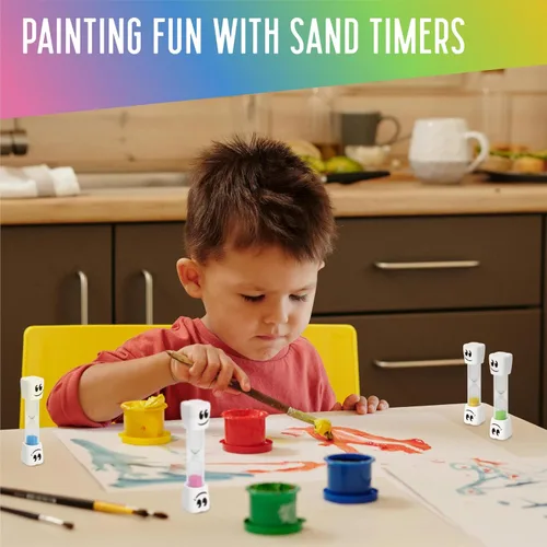 Miniatura 6 de TeaherFav - Temporizador de arena para cepillo de dientes de 2 minutos para niños, juego de 4 pequeños relojes de arena sonrientes azul, rosa