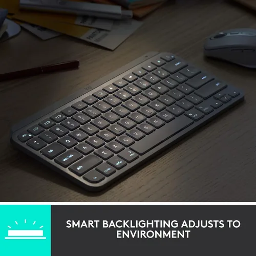 Miniatura 8 de Logitech MX Keys Mini - Teclado inalámbrico minimalista para Mac, compacto, Bluetooth, teclas retroiluminadas, USB-C, escritura táctil, compatible