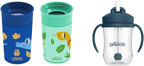 Miniatura 11 de Dr. Brown's Milestones Cheers - Taza de transición sin boquilla de 360 tazas, apta para viajes y sin fugas, taza de popote para bebé, taza