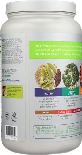 Miniatura 2 de Vega - Proteína vegetal en polvo de reemplazo alimenticio, orgánica, VEG00524, Original, Original, 1