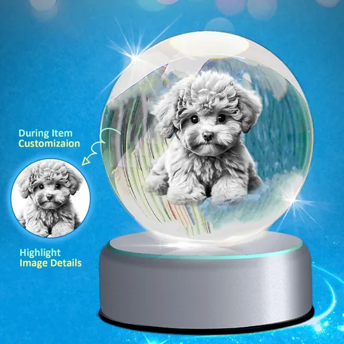 Miniatura 5 de Foto de cristal 3D personalizada, marco de cristal grabado con láser personalizado con imagen, gran regalo de aniversario, cumpleaños, Navidad