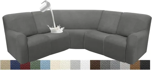 Miniatura 54 de Fundas impermeables de sofá reclinable modular para sofás reclinables, lavable en forma de L, para perros, fundas elásticas para sofá reclinable