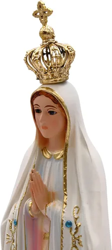 Miniatura 3 de Estatua de Nuestra Señora de Fátima con ojos de cristal de 12 pulgadas fabricada en Portugal