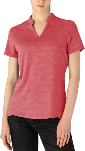 Miniatura 100 de Gopune Polo de golf con cuello en V para mujer, sin cuello, manga corta, ligera, de secado rápido, camisetas de tenis para correr