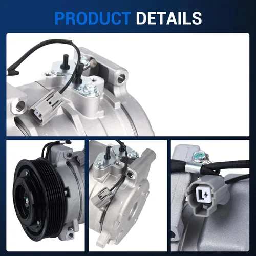 Miniatura 6 de Compresor de aire acondicionado Autoround con embrague Compatible con Honda Accord L4 2.4L 2003 2004 2005 2006 2007, Reemplazo # CO28003C