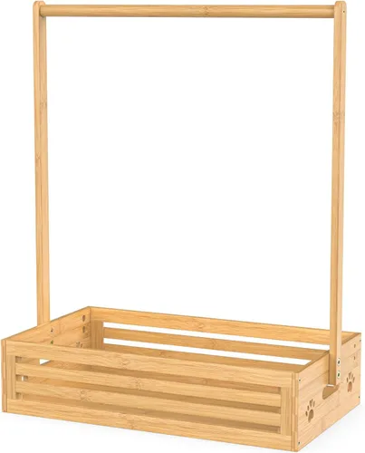 Miniatura 9 de BAMBOOHOMIE Perchero para Ropa de Bebé para Niños Pequeños, Perchero para Ropa de Mascotas con Caja de Almacenamiento y Barra Colgante Ajustable