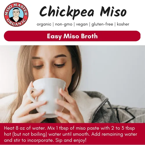 Miniatura 5 de Miso Master Miso orgánico de garbanzos, sin soja, sin gluten, orgánico, sin OMG, vegano, kosher, pasta de miso blanca vegana, tubo de 16 onzas
