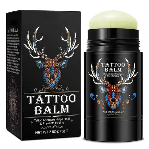 Yecuce - Mantequilla bálsamo para el cuidado posterior de tatuajes, 2.6 oz, crema hidratante y mejoradora del color para tatuajes nuevos y viejos,