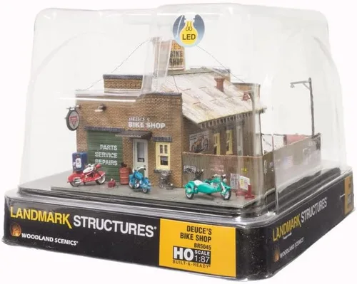 Miniatura 5 de Maqueta de tienda de motos a escala Woodland Scenics.