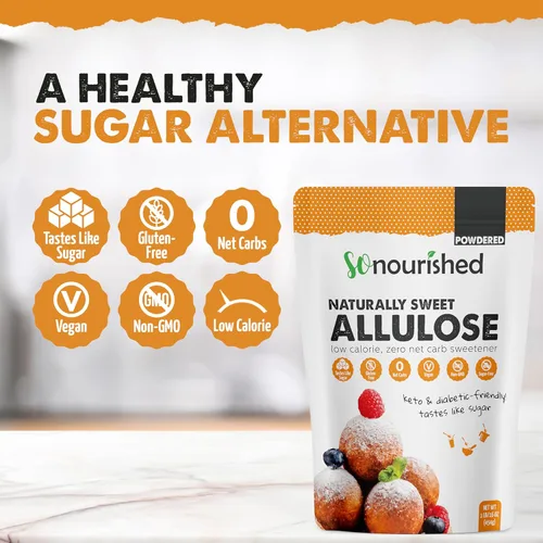 Miniatura 3 de So Nourished Edulcorante de alulosa en polvo, sustituto de azúcar cetogénico, 0 calorías, 0 carbohidratos netos, sin OMG (5 libras / 80 onzas)