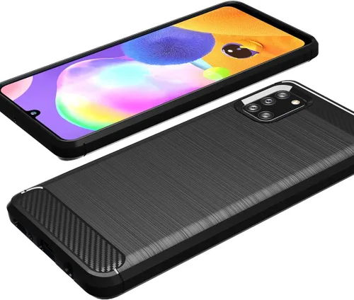 Miniatura 4 de Osophter Para Galaxy A31 Caso Absorción de Golpes Flexible TPU Caucho Protector Cubierta de Teléfono Celular para Samsung Galaxy A31 (negro)