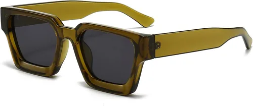 Miniatura 110 de AIEYEZO Gafas de sol cuadradas para mujeres y hombres, gafas de sol cuadradas con montura gruesa, estilo de diseñador simple