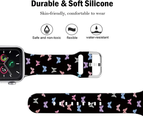 Miniatura 3 de Correas de silicona suaves compatibles con Apple Watch Band de 1.496 in 1.575 in 1.614 in 1.654 in 1.732 in 1.772 in 1.811 in 1.929 in, correa