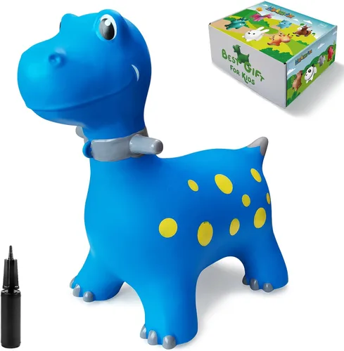 Miniatura 6 de HotMax Caballo Saltarín, Juguetes Saltadores de Dinosaurio para Niños, Juguetes Inflables de Animales Saltarines para Niños Pequeños, Caballo