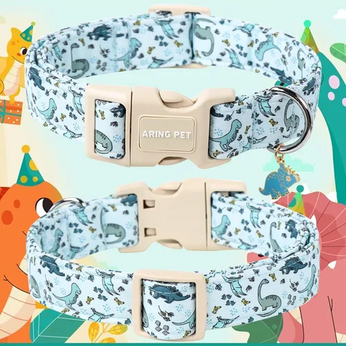 Miniatura 29 de Aring Pet Collar de algodón, lindo, con hebilla de liberación rápida, para bodas, para perros pequeños, medianos y grandes, rosa Terciopelo rosa