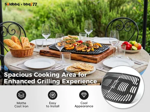 Miniatura 6 de Rejillas de hierro fundido para parrilla de gas Napoleon All TravelQ 285, para Napoleon Travelq Pro 285 Accesorios Pro285x, PRO285X-BK, PRO285