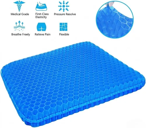 Miniatura 5 de Cojín de asiento de gel – Comodidad ergonómica para oficina, coche, viajes y embarazo Dolor de espalda, coxis, apoya la columna vertebral