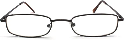 Miniatura 2 de 5 pares de lentes de lectura rectangulares de metal para hombres y mujeres, multicolor café