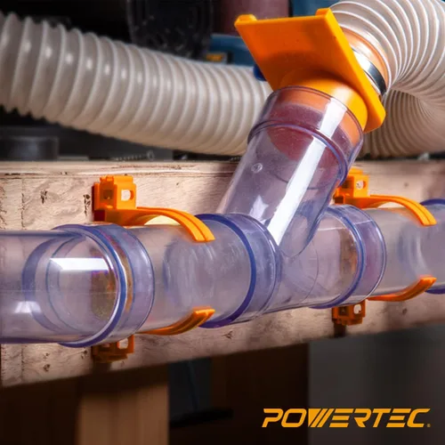 Miniatura 7 de POWERTEC 70342-P2 Perchas de estilo abierto para tubería y manguera de recolección de polvo de 2-1/2 pulgadas con múltiples opciones de montaje