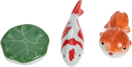 BESPORTBLE Figuras de peces de porcelana, flotadores de pecera, estatua de pez de cerámica, decoración de bolas, decoración de acuario, criatura de