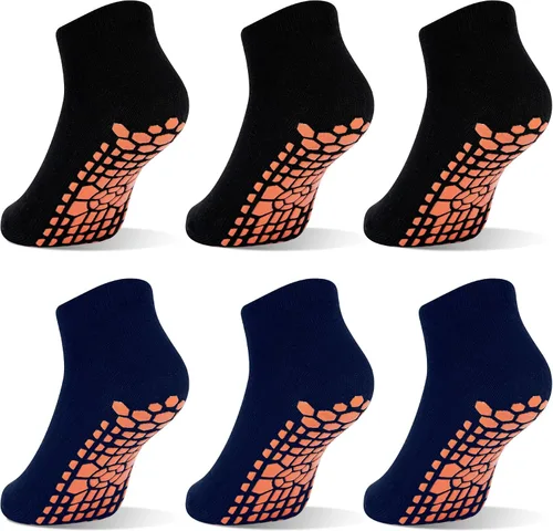 Miniatura 8 de GRPSKCOS Calcetines de Agarre para Niños 6 Pares Calcetines de Agarre para Niños Calcetines de Trampolín Antideslizantes para Tobillo Calcetines