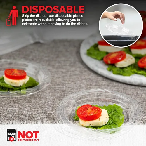 Miniatura 6 de Stock Your Home Platos de postre de plástico transparente de 6 pulgadas (paquete de 480) platos transparentes desechables flexibles para postres