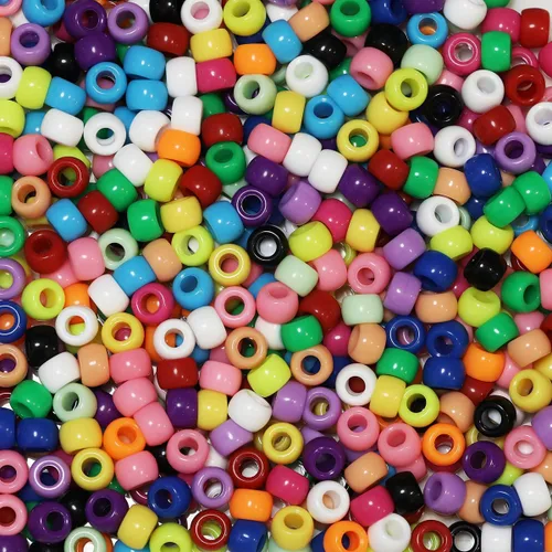 Miniatura 11 de 500 cuentas de plástico para hacer pulseras, manualidades, llaveros y decoraciones de adornos (amarillo)