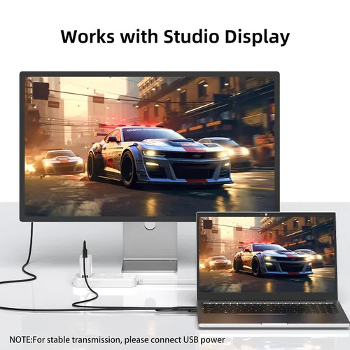 Miniatura 3 de Cable DisplayPort a USB C 5K @60Hz/4K a 144Hz, 6.6 pies DP a USB C para monitor móvil, pantalla de estudio, haz XREAL, soporte de función táctil