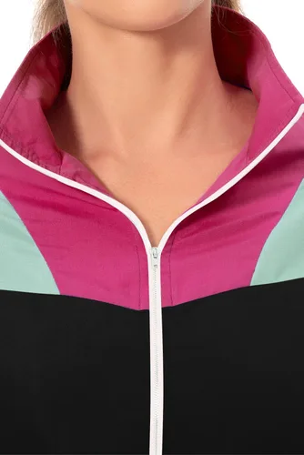 Miniatura 17 de Conjunto de traje de pista de bloque de color de los años 80, rompevientos de manga larga de los años 90, traje deportivo casual para mujer