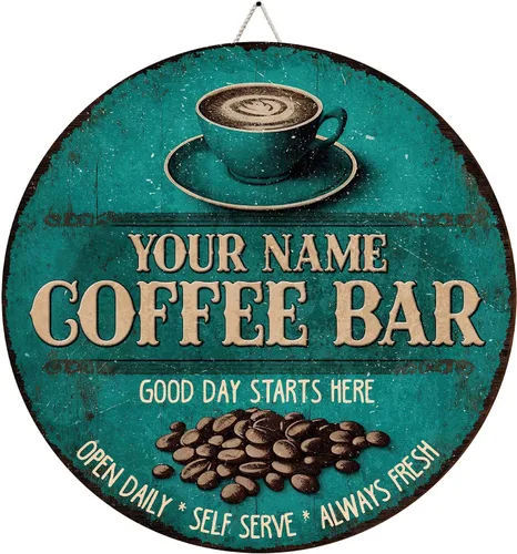 Miniatura 24 de Letrero de madera personalizado para barra de café, terapia en una taza tolerable a la gente, placa de pared para decoración de cocina, regalos