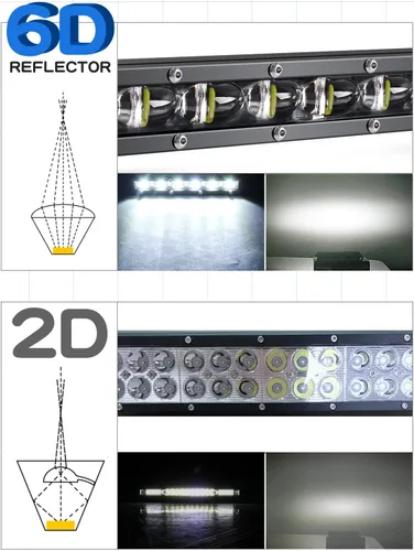 Miniatura 2 de Barra de luz LED MAYELLO de 17.8 cm, fila única, luz de trabajo, haz de conducción de 6D, luz antiniebla delgada para todoterreno, 12V, para camión