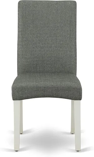 Miniatura 6 de East West Furniture HBDR3-LWH-07 - Juego de comedor de 3 piezas que contiene una mesa de comedor redonda con pedestal y 2 sillas Parson tapizadas