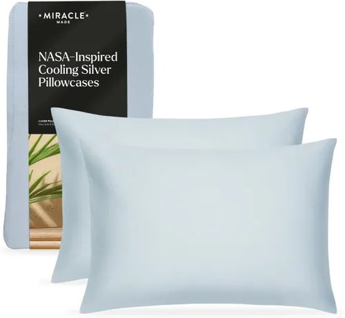 Miniatura 3 de Miracle Made Luxe - Fundas de almohada refrescantes, paquete de 2, limpias y 300 hilos, protector transpirable para pieles sensibles, fundas