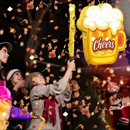 Miniatura 4 de Panelee Piñata para adultos con borla con borla para los ojos vendados, taza de cerveza, piñata, whisky, tequila, juego de botellas para adultos