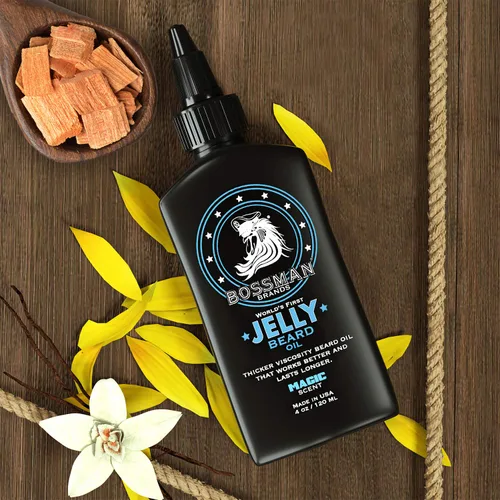 Miniatura 8 de Bossman Aceite de gelatina para barba para hombres (4 onzas, aroma mágico): suaviza, hidrata y acondiciona con ingredientes naturales