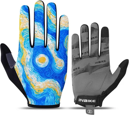 INBIKE Guantes de ciclismo para hombres y mujeres, guantes de bicicleta transpirables con dedos completos, antideslizantes, pantalla táctil,